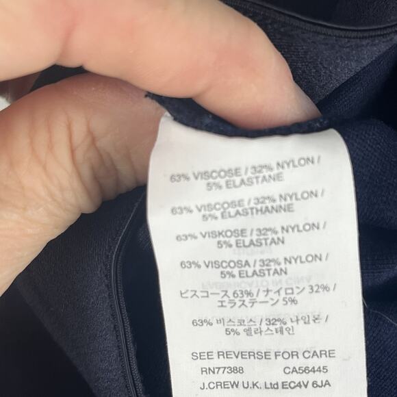 J. Crew Navy Blue Pixie Leggings Pants Women Size 8 Back Zipper Back Seam 31090 - Picture 14 of 15